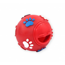 Кучешка играчка PET NOVA топка диспенсър за лакомства, 7,5см, червена